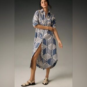 Maeve Anthropologie Soren Long-Sleeve shirt dress